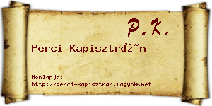 Perci Kapisztrán névjegykártya